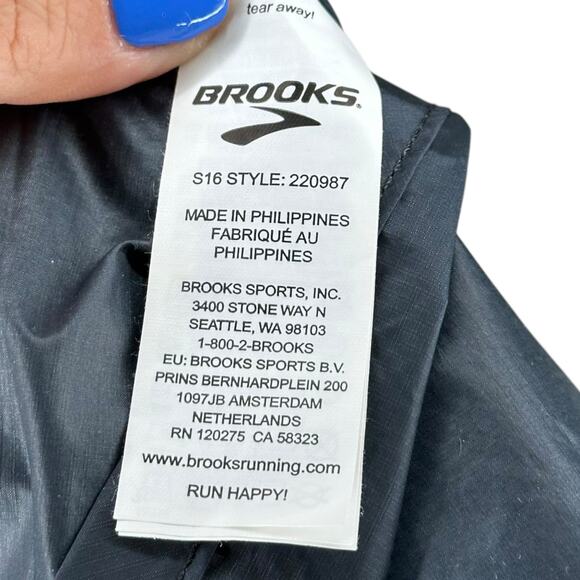 BROOKS Gray Lightweight Nylon Full Zip Running Jacket Tulip Hem Women's Medium - Picture 5 of 7